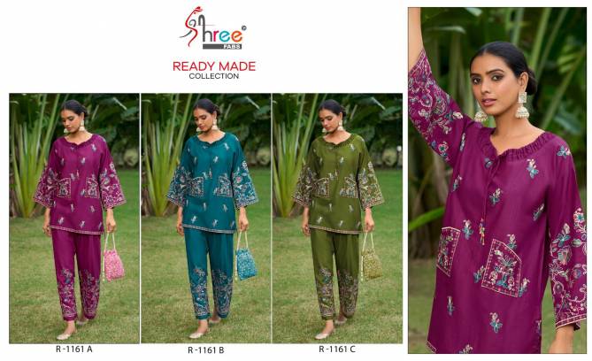 R 1161 By Shree Silk Embroidery Designer Ladies Top With Bottom Wholesale Online